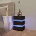 Miniatyrbilde 1 av 11: vidaXL LED-nattbord svart 45x35x67 cm konstruert tre