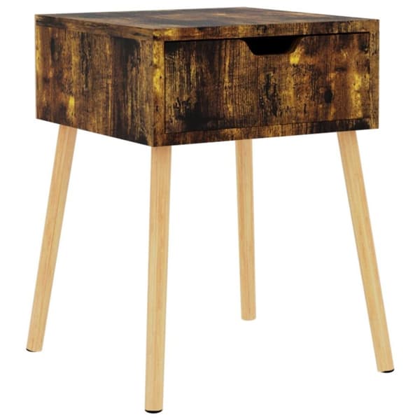 vidaXL Sängbord Rökfärgad ek 40x40x56 cm spånskiva