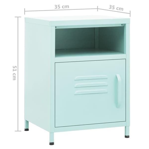 vidaXL natborde 2 stk. 35x35x51 cm stål mintgrøn