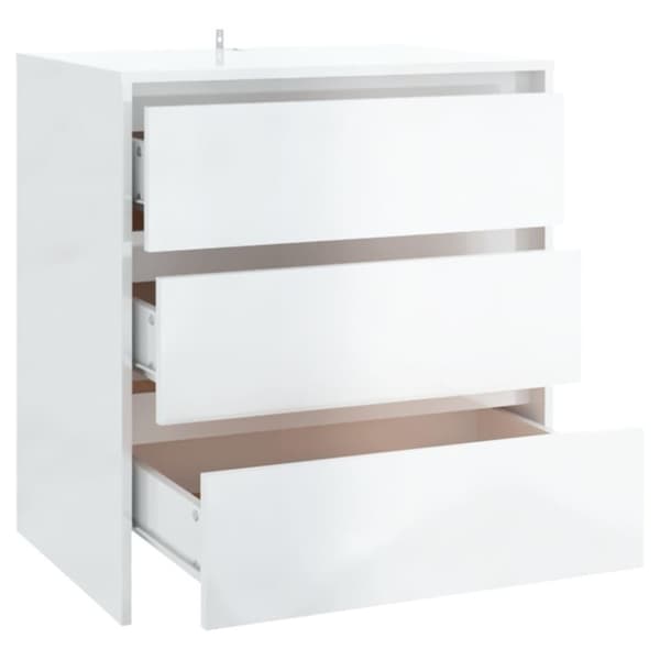 vidaXL Skjenk høyglans hvit 70x41x75 cm sponplate