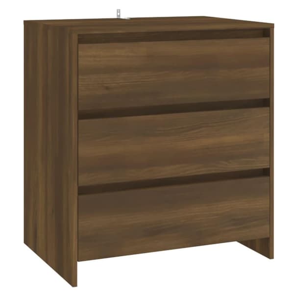 vidaXL skænk 70x41x75 cm spånplade brun egetræsfarve