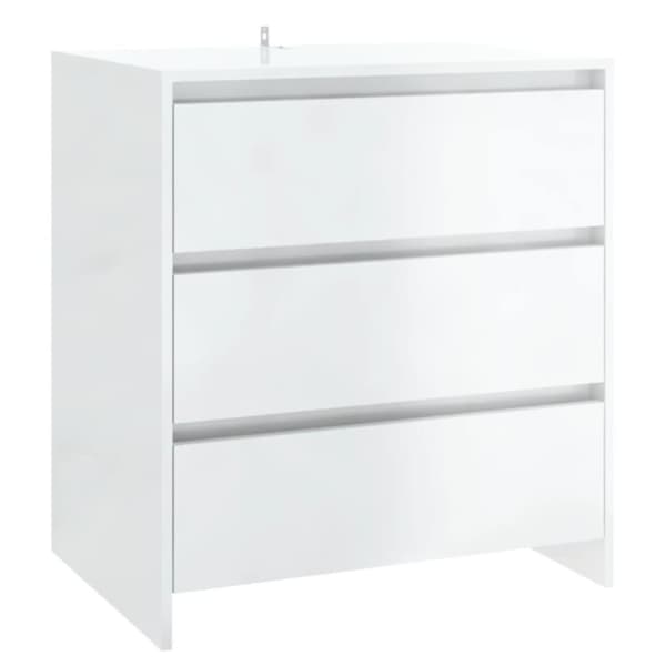 vidaXL skænk 70x41x75 cm spånplade hvid højglans
