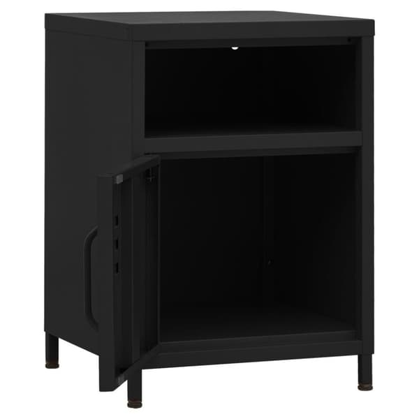 vidaXL Nattbord 2 stk svart 35x35x51 cm stål