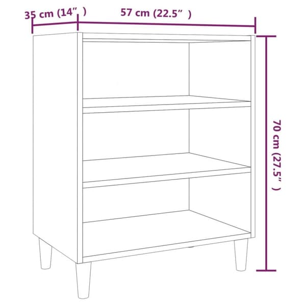 vidaXL Senkki harmaa Sonoma 57x35x70 cm lastulevy