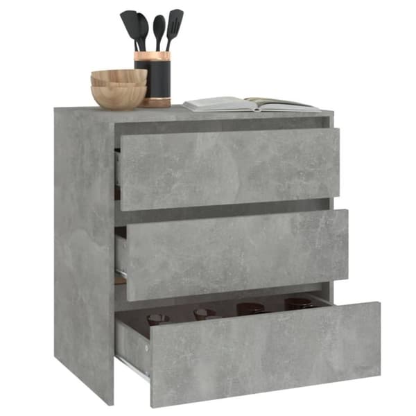 vidaXL skænk 70x41x75 cm spånplade betongrå