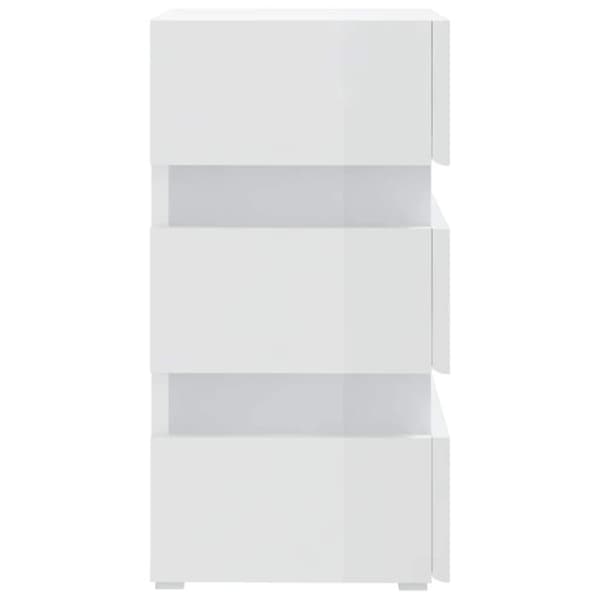 vidaXL sengebord 45x35x67 cm konstrueret træ hvid højglans