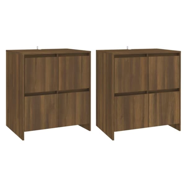 vidaXL Skjenker 2 stk brun eik 70x41x75 cm sponplate
