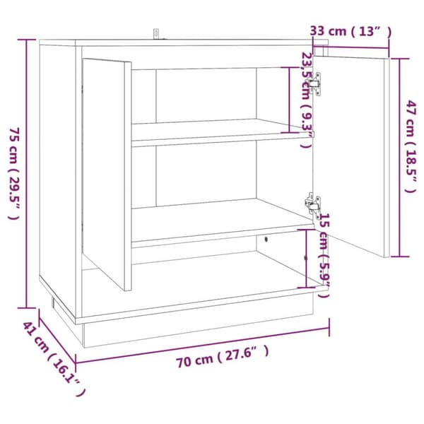 vidaXL Skjenk brun eik 70x41x75 cm sponplate