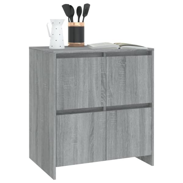 vidaXL Skänk 2 st grå sonoma-ek 70x41x75 cm spånskiva