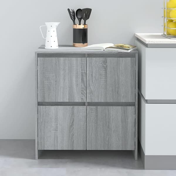 vidaXL Skänk 2 st grå sonoma-ek 70x41x75 cm spånskiva