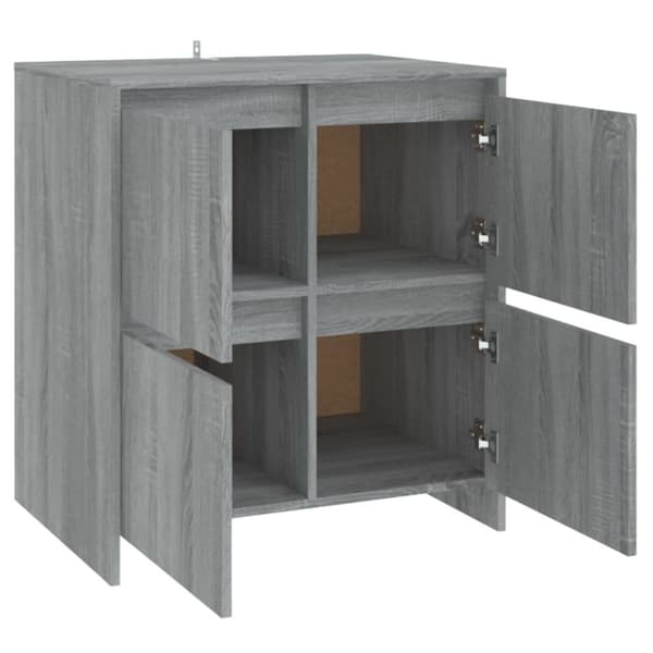 vidaXL Skänk 2 st grå sonoma-ek 70x41x75 cm spånskiva