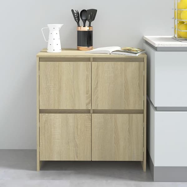 vidaXL Skänk 2 st sonoma-ek 70x41x75 cm spånskiva