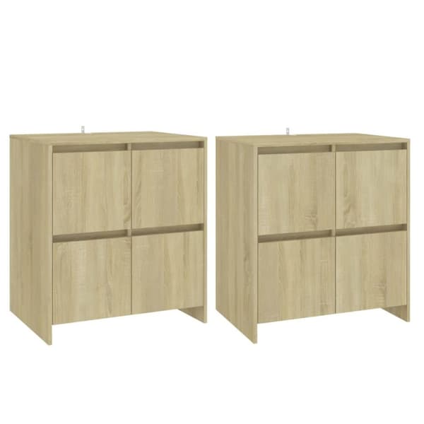 vidaXL Skänk 2 st sonoma-ek 70x41x75 cm spånskiva