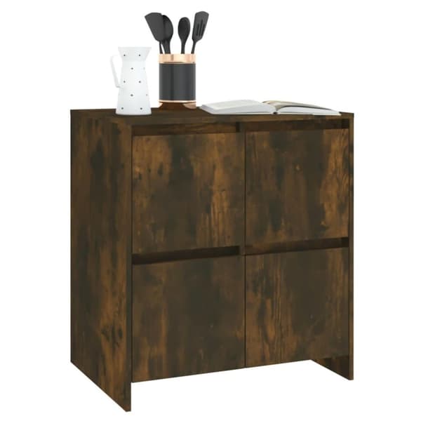 vidaXL Skjenker 2 stk røkt eik 70x41x75 cm sponplate