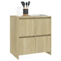 Miniatyrbillede 3 af 11: vidaXL skænke 2 stk. 70x41x75 cm spånplade sonoma-eg