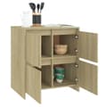 Miniatyrbillede 4 af 11: vidaXL skænke 2 stk. 70x41x75 cm spånplade sonoma-eg