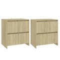 Miniatyrbillede 1 af 11: vidaXL skænke 2 stk. 70x41x75 cm spånplade sonoma-eg