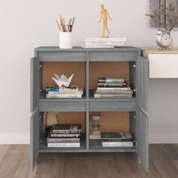 vidaXL Senkit 2 kpl harmaa Sonoma 70x41x75 cm lastulevy