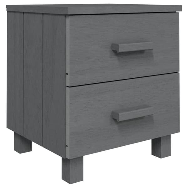 vidaXL Nattbord HAMAR mørkegrå 40x35x44,5 cm heltre furu