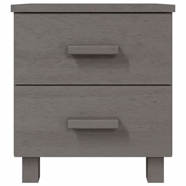 vidaXL sengeskab HAMAR 40x35x44,5 cm massivt fyrretræ lysegrå
