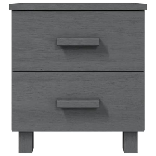 vidaXL sengeskab HAMAR 2 stk. 40x35x44,5 cm massivt fyrretræ mørkegrå