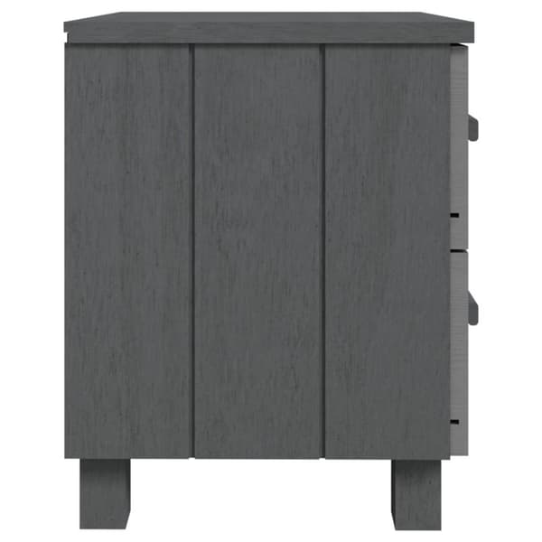 vidaXL sengeskab HAMAR 2 stk. 40x35x44,5 cm massivt fyrretræ mørkegrå