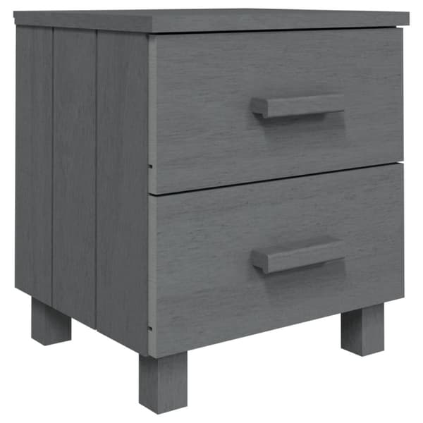 vidaXL sengeskab HAMAR 2 stk. 40x35x44,5 cm massivt fyrretræ mørkegrå
