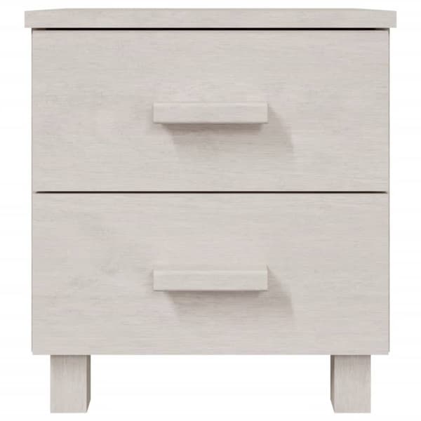 vidaXL sengeskab HAMAR 2 stk. 40x35x44,5 cm massivt fyrretræ hvid