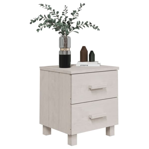 vidaXL sengeskab HAMAR 2 stk. 40x35x44,5 cm massivt fyrretræ hvid