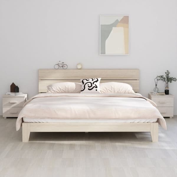 vidaXL sengeskab HAMAR 2 stk. 40x35x44,5 cm massivt fyrretræ hvid