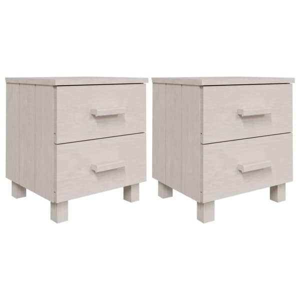 vidaXL sengeskab HAMAR 2 stk. 40x35x44,5 cm massivt fyrretræ hvid