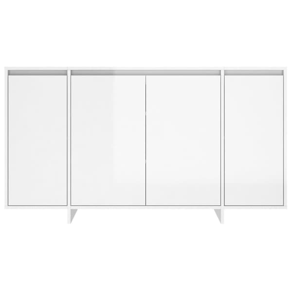 vidaXL Skjenk høyglans hvit 135x41x75 cm sponplate