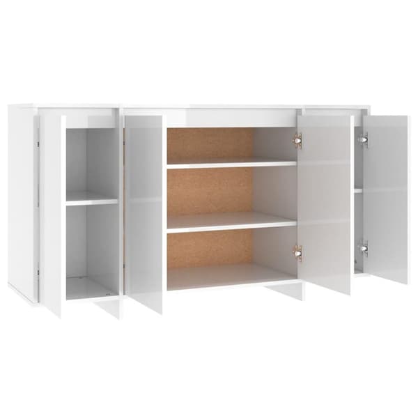 vidaXL Skjenk høyglans hvit 135x41x75 cm sponplate