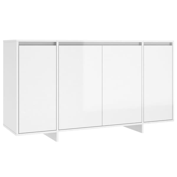 vidaXL Skänk vit högglans 135x41x75 cm spånskiva