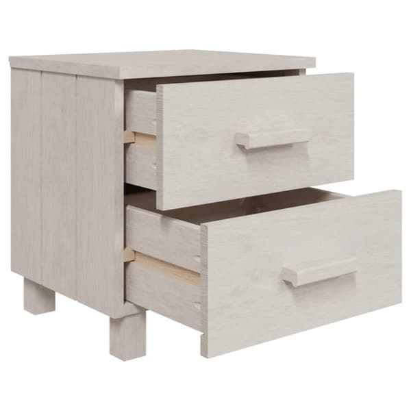 vidaXL Nattbord HAMAR 2 stk hvit 40x35x44,5 cm heltre