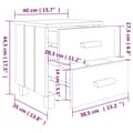 Miniatyrbilde 8 av 9: vidaXL Nattbord HAMAR 2 stk hvit 40x35x44,5 cm heltre