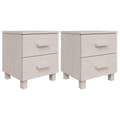 Miniatyrbilde 1 av 9: vidaXL Nattbord HAMAR 2 stk hvit 40x35x44,5 cm heltre