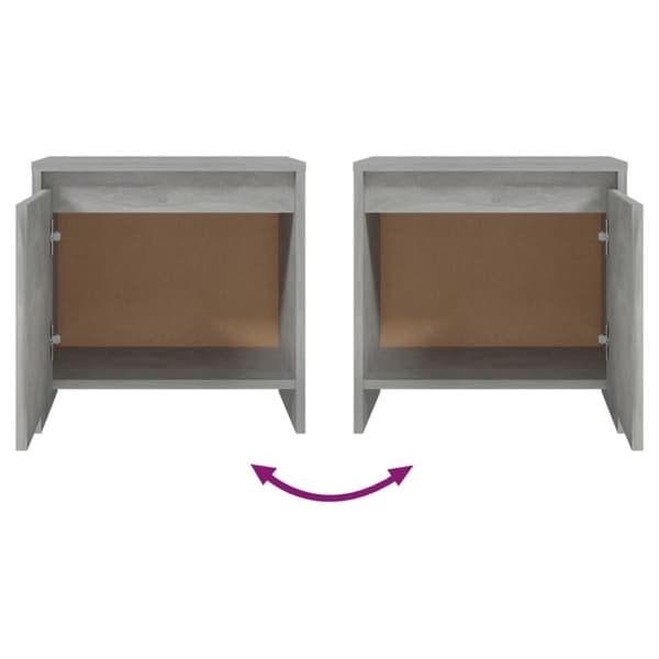 vidaXL Sängbord betonggrå 45x34,5x44,5 cm spånskiva