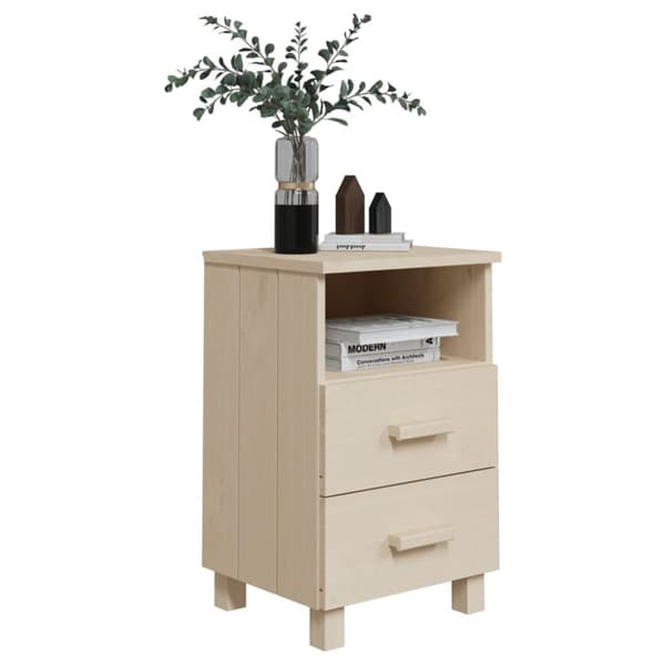 vidaXL Nattbord HAMAR honningbrun 40x35x62 cm heltre furu