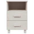 Miniatyrbilde 3 av 10: vidaXL Nattbord HAMAR 2 stk hvit 40x35x62 cm heltre