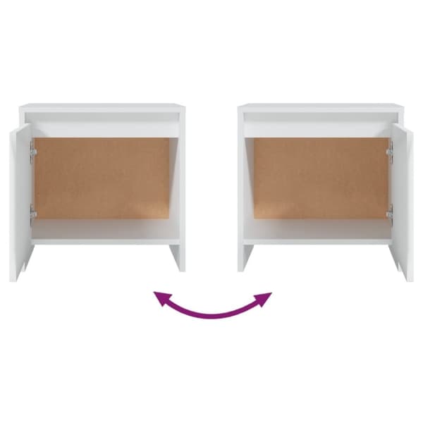 vidaXL Nattbord hvit 45x34x44,5 cm sponplate