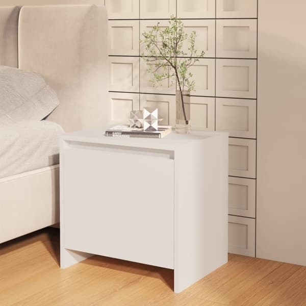 vidaXL Nattbord hvit 45x34x44,5 cm sponplate
