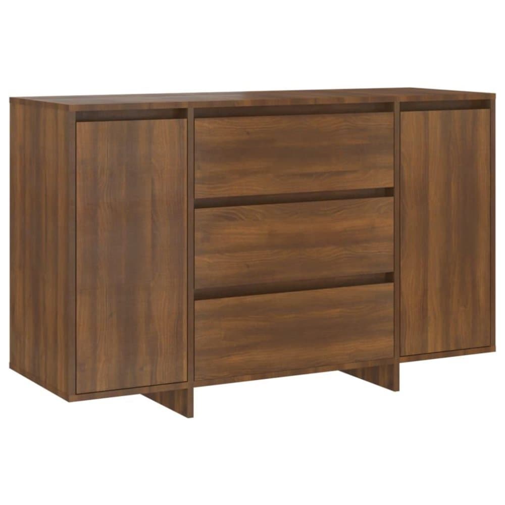 vidaXL Skänk med 3 lådor brun ek 120x41x75 cm spånskiva