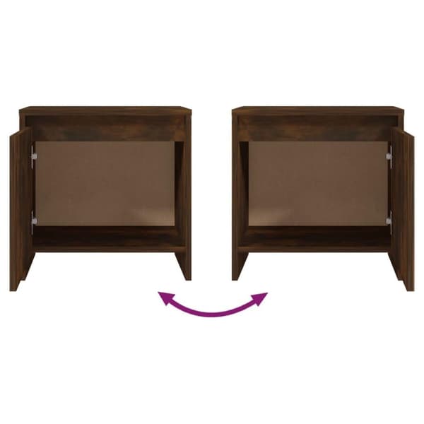 vidaXL Sängbord 2 st rökfärgad ek 45x34x44,5 cm spånskiva