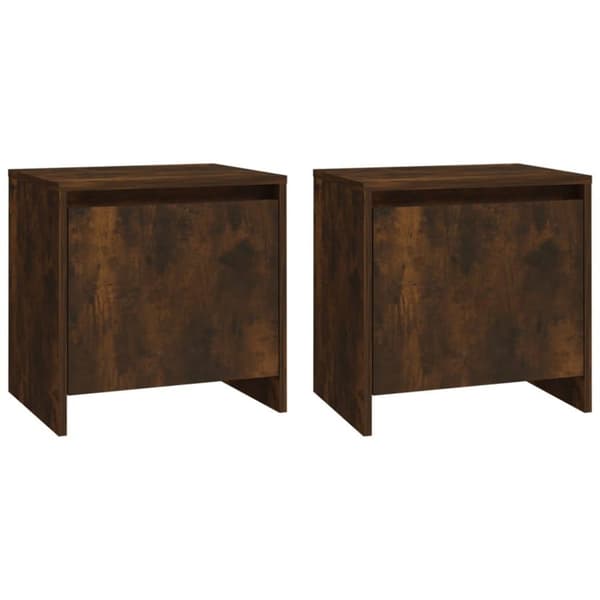 vidaXL Sängbord 2 st rökfärgad ek 45x34x44,5 cm spånskiva