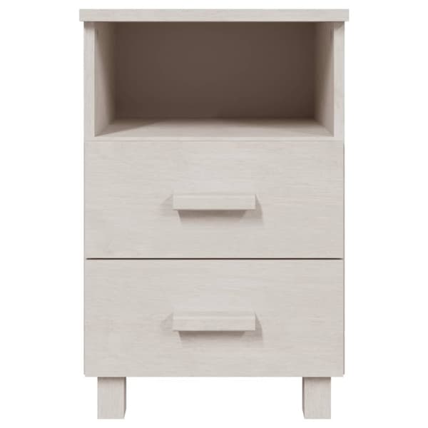 vidaXL sengeskab HAMAR 2 stk. 40x35x62 cm massivt fyrretræ hvid