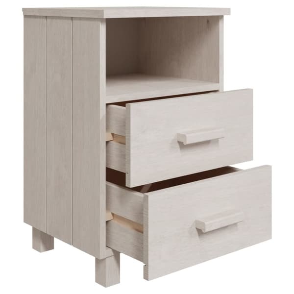 vidaXL sengeskab HAMAR 2 stk. 40x35x62 cm massivt fyrretræ hvid