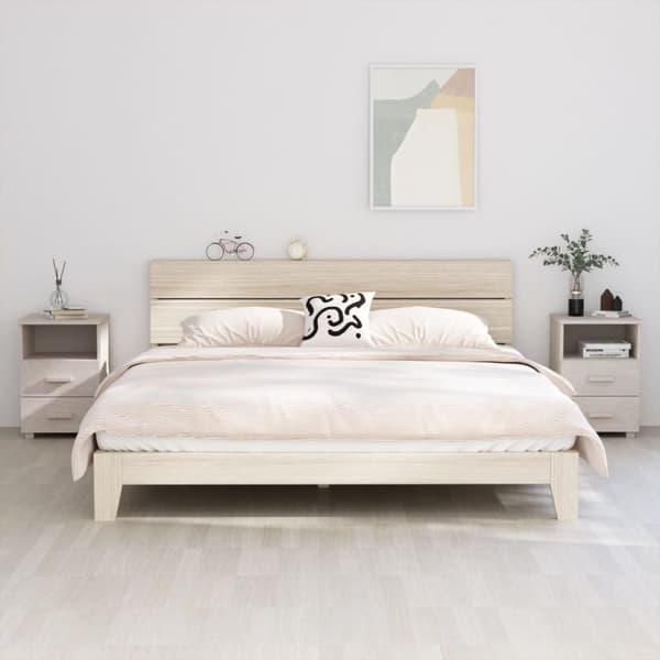vidaXL sengeskab HAMAR 2 stk. 40x35x62 cm massivt fyrretræ hvid
