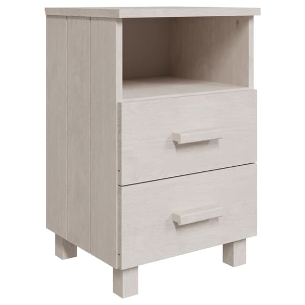 vidaXL sengeskab HAMAR 2 stk. 40x35x62 cm massivt fyrretræ hvid
