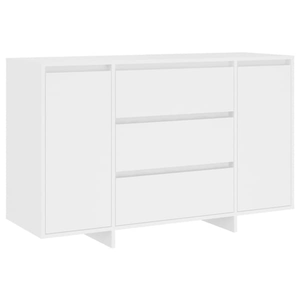 vidaXL Skjenk med 3 skuffer hvit 120x41x75 cm sponplate